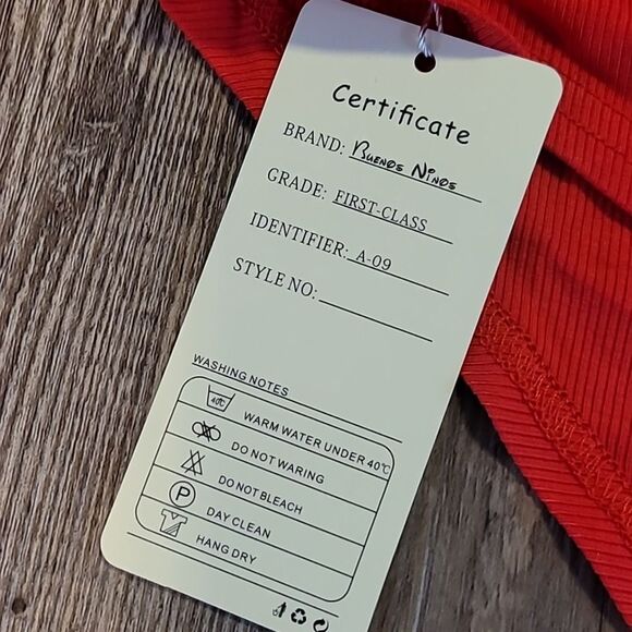 Red Bodysuit with Polka Dot Sheer Long Sleeves Women's Size Large - Picture 3 of 8